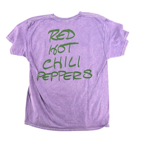 Red Hot Chili Peppers 90s Alternative Band T-Shirt Purple Messy Lips L Unisex - Picture 2 of 5